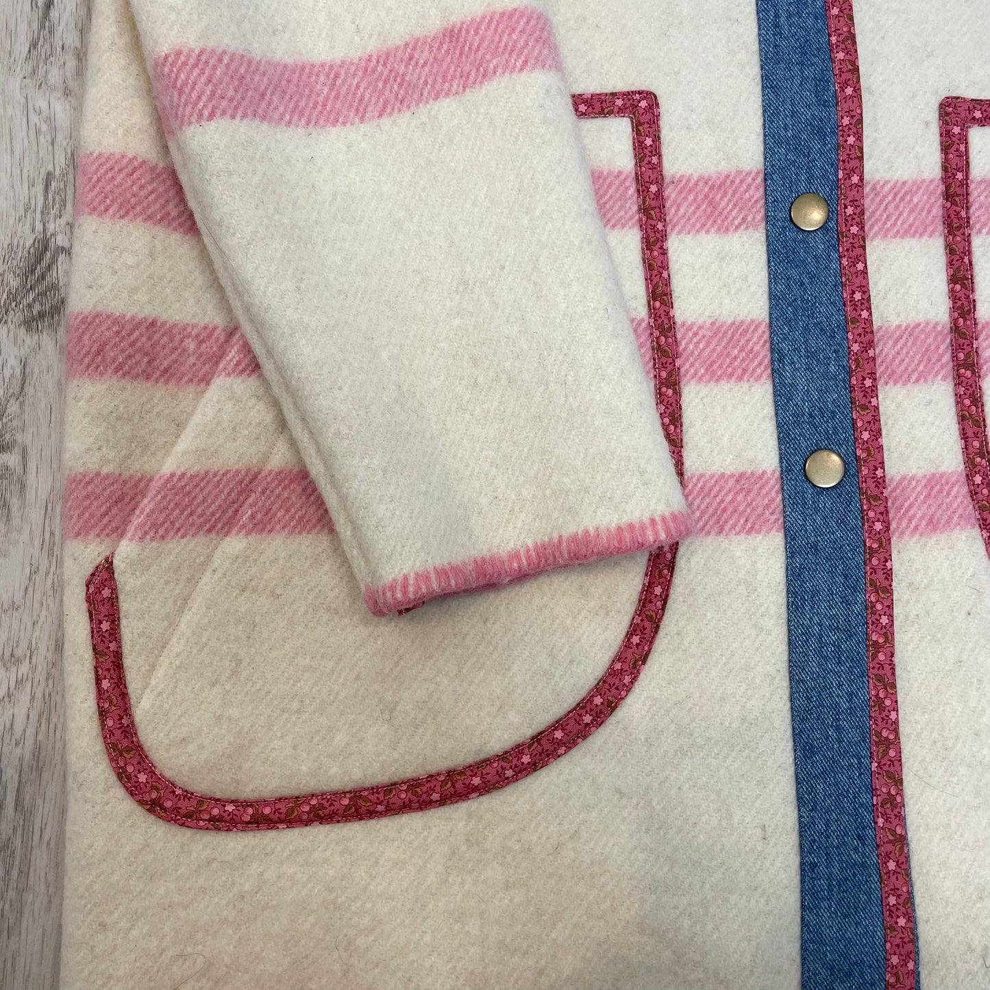 Pink & Cream Wool Coat