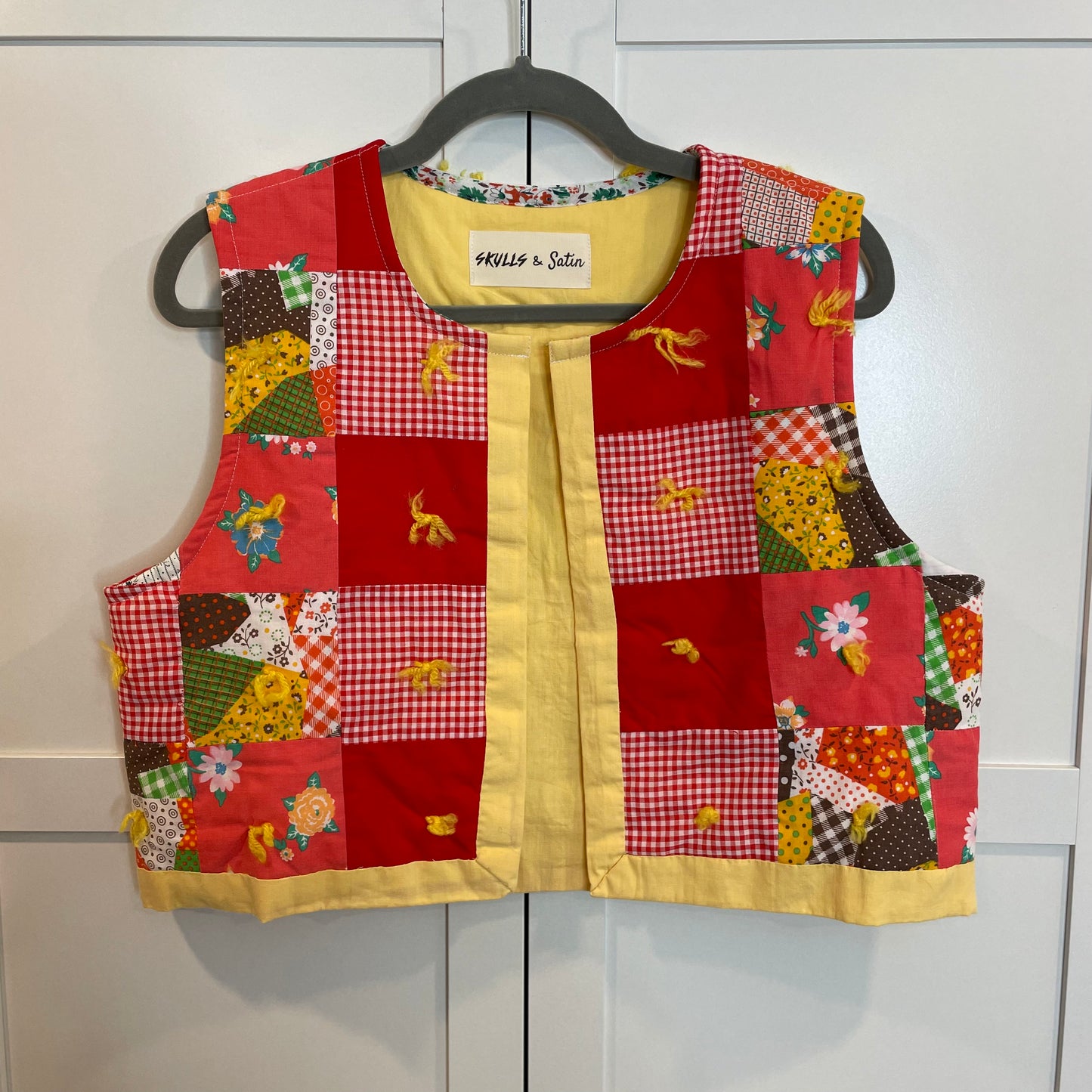 Red quilt vest S-L