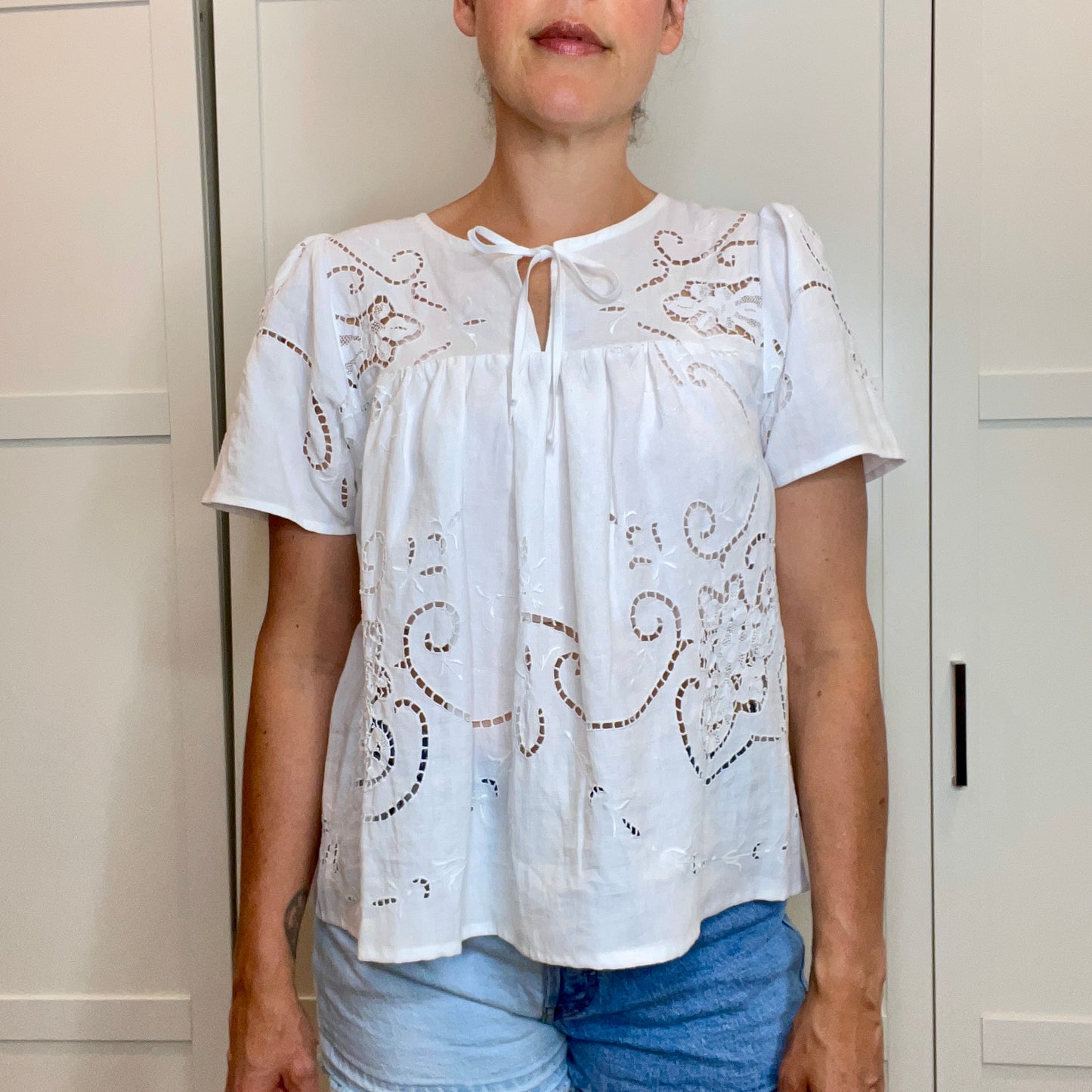 Cutwork boho top (S-M)