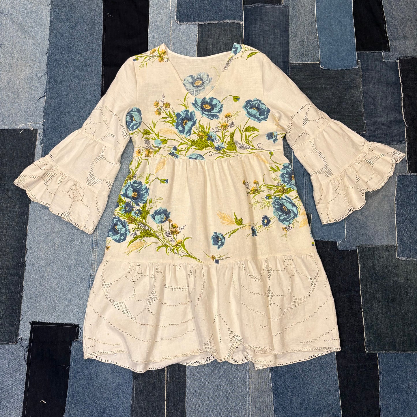 Summer Dress (M) Blue & White