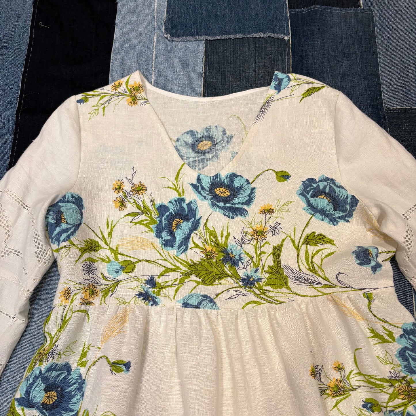 Summer Dress (M) Blue & White