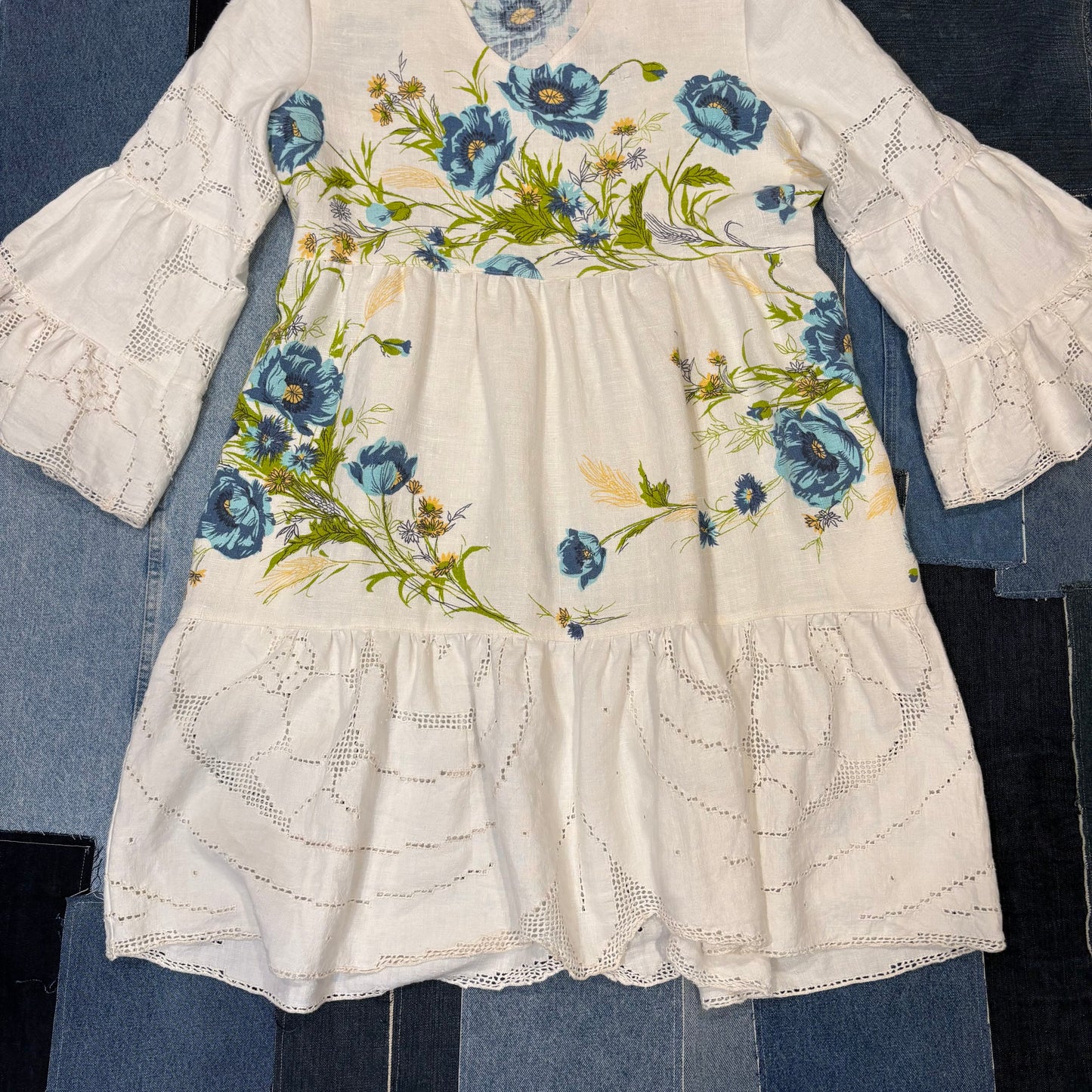 Summer Dress (M) Blue & White