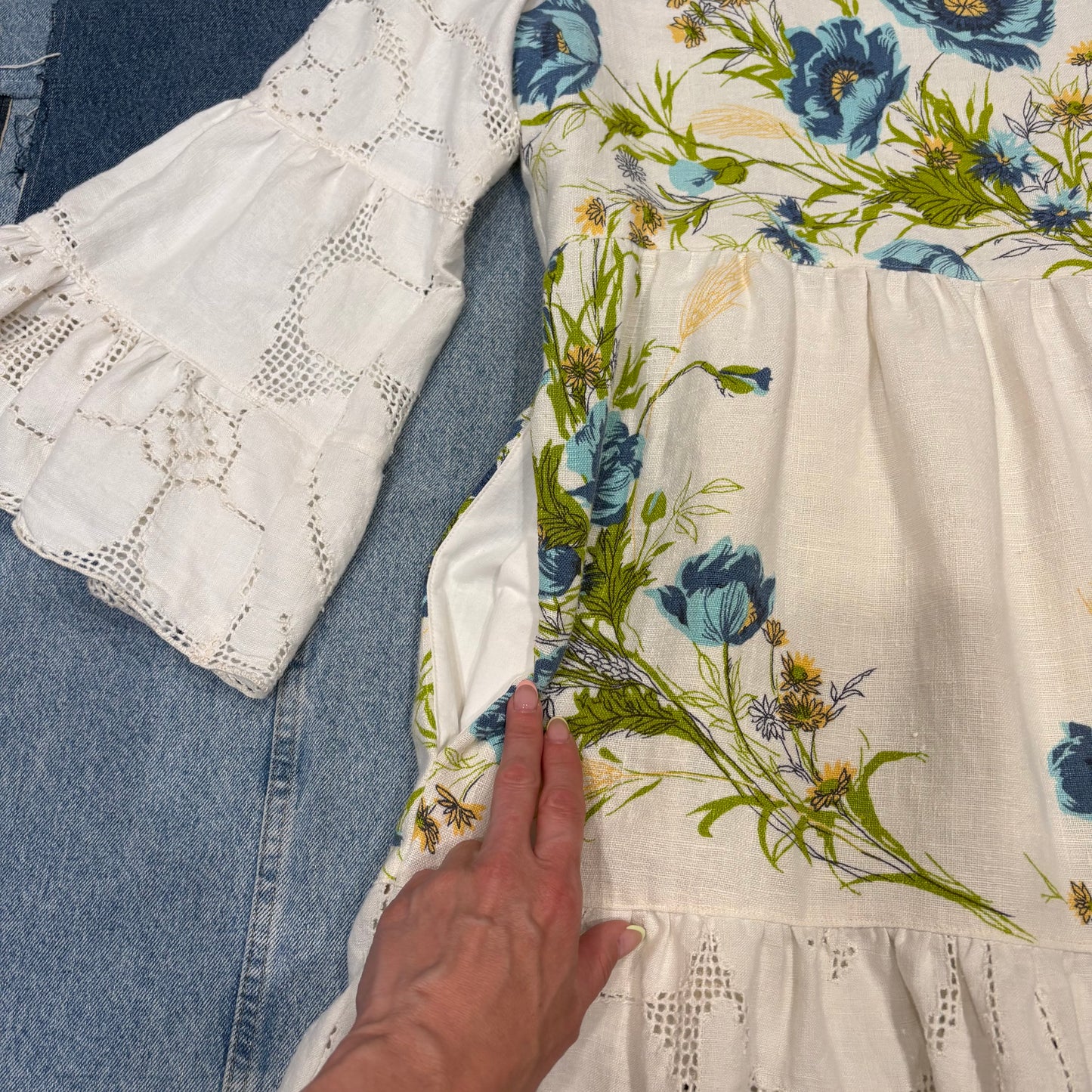 Summer Dress (M) Blue & White