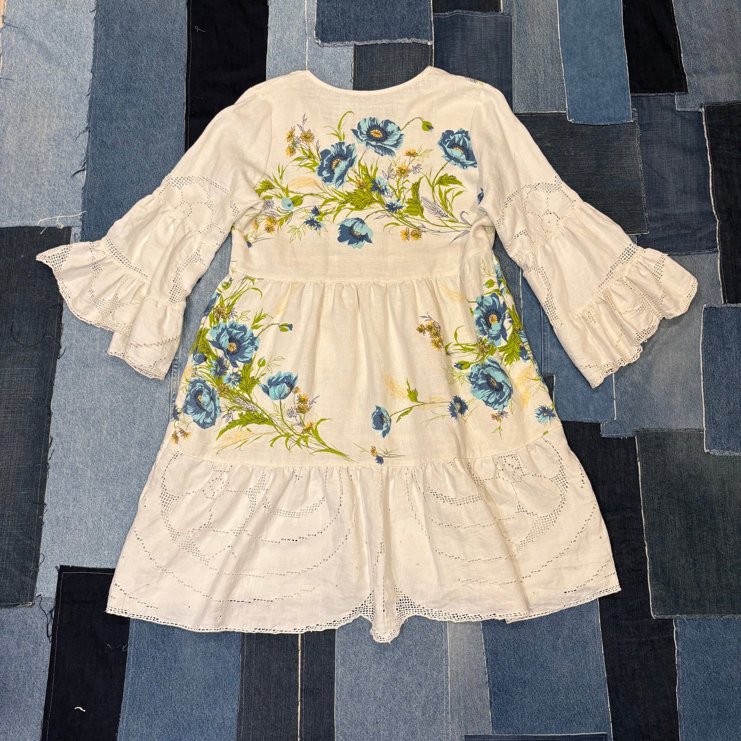 Summer Dress (M) Blue & White
