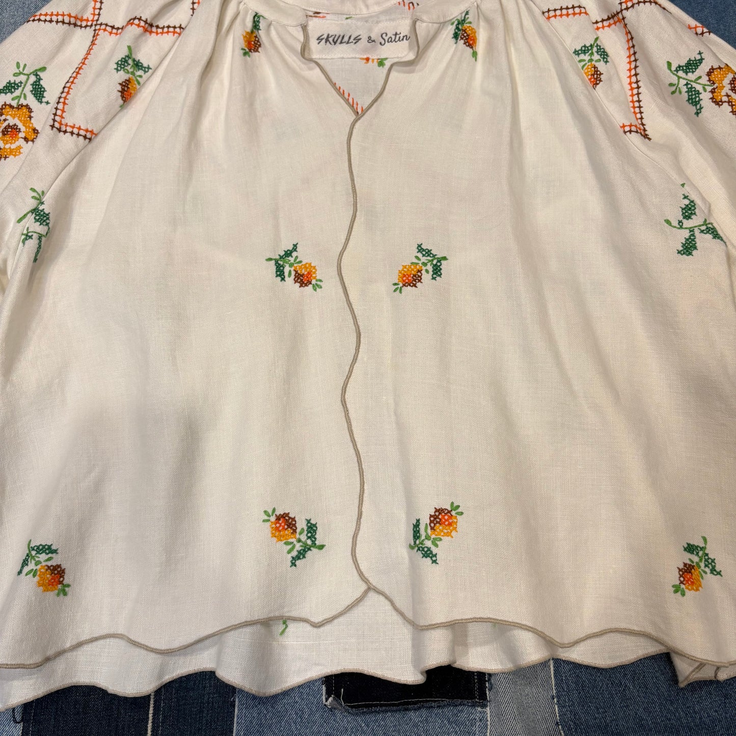Embroidered Orange (M-XL) Long Sleeve