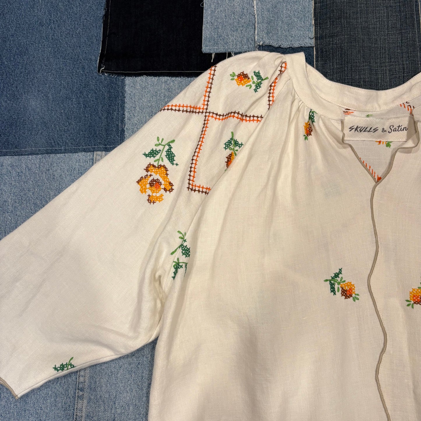 Embroidered Orange (M-XL) Long Sleeve