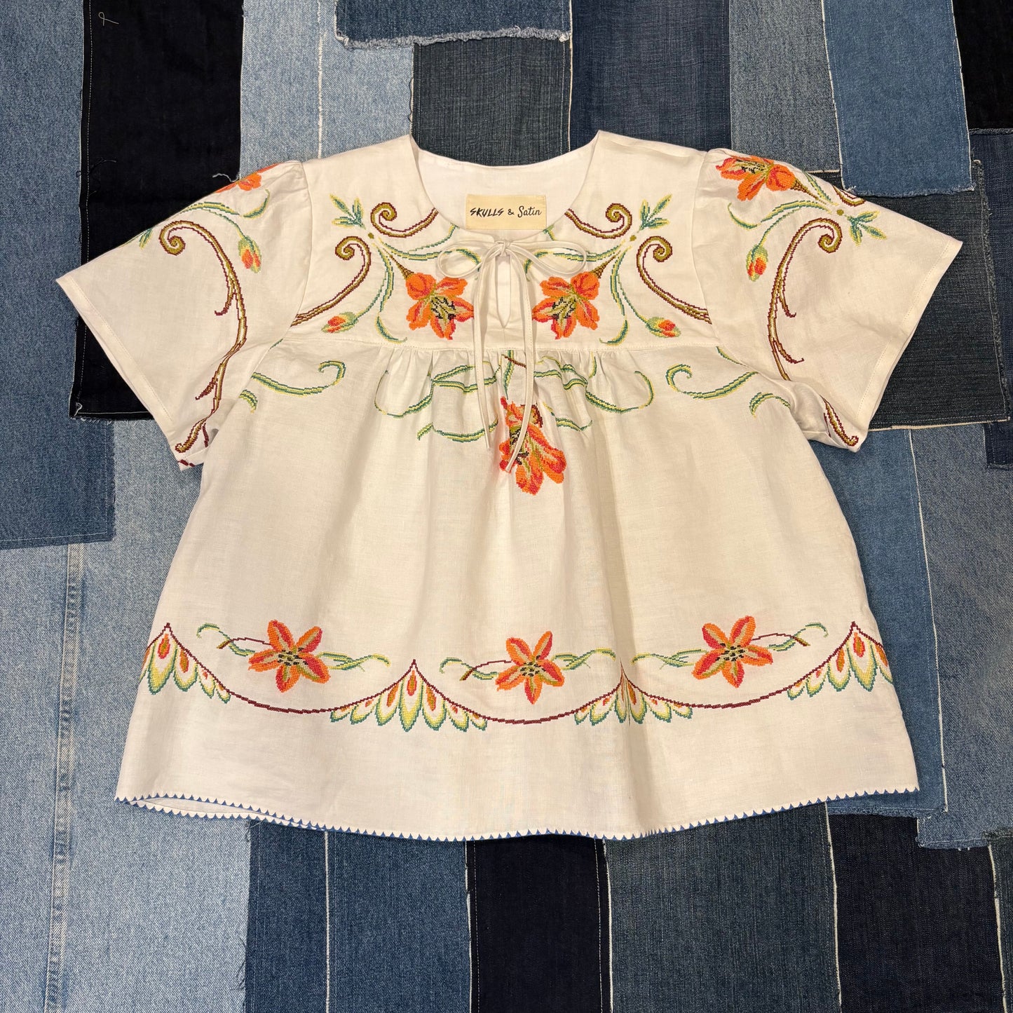 Embroidered Orange (L-XL) Short Sleeve