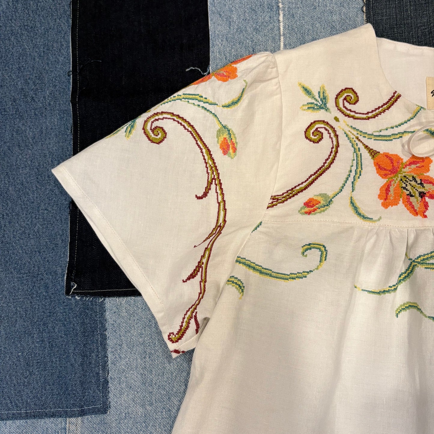 Embroidered Orange (L-XL) Short Sleeve