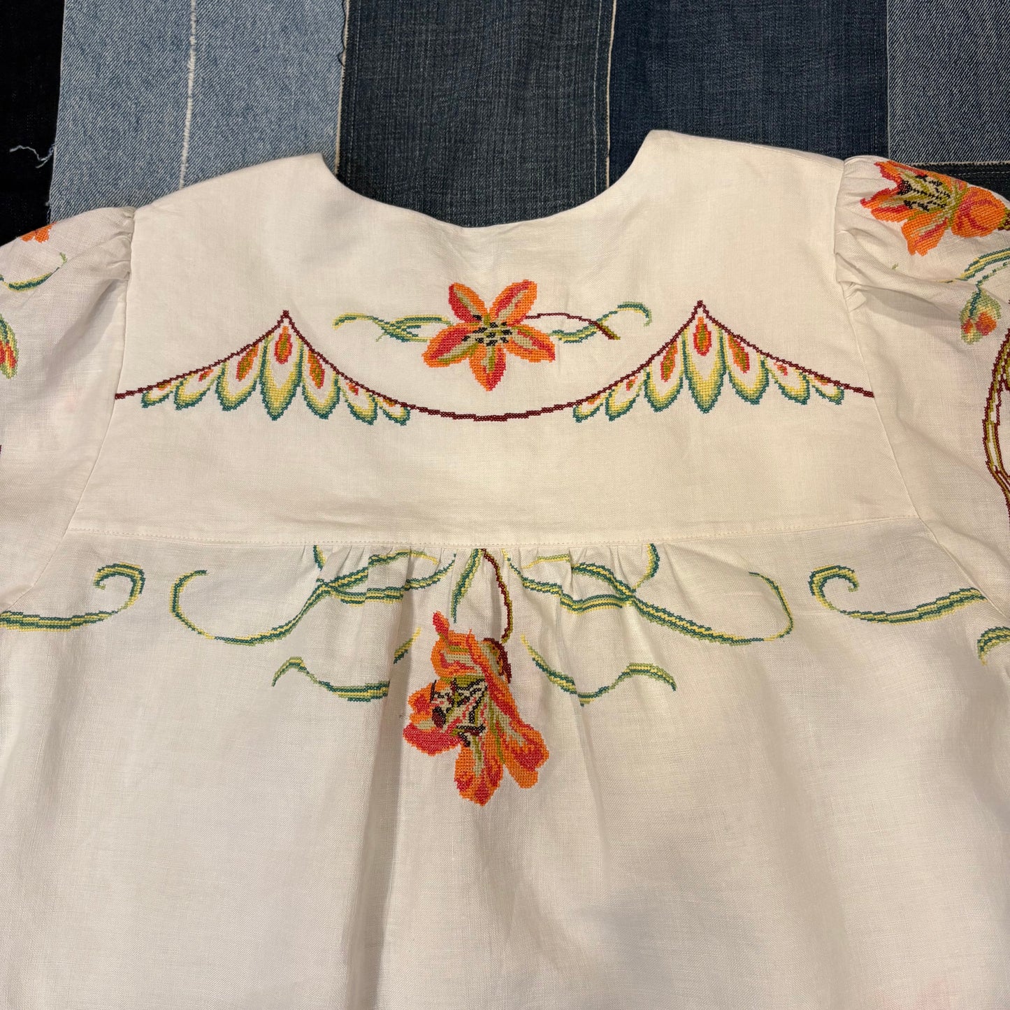 Embroidered Orange (L-XL) Short Sleeve