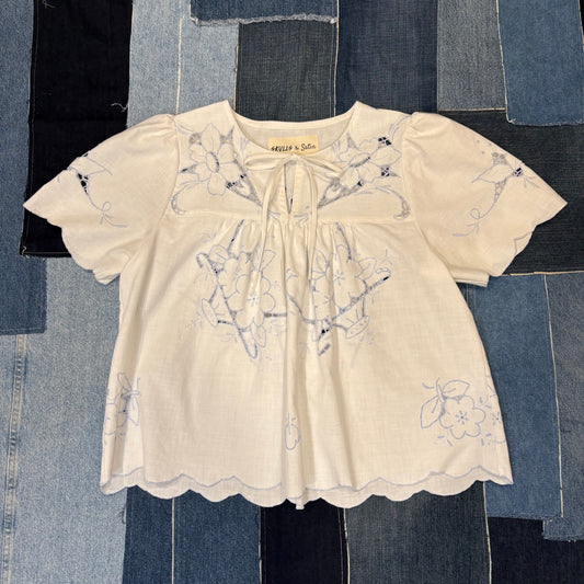 Embroidered Blue (S-M) Short Sleeve