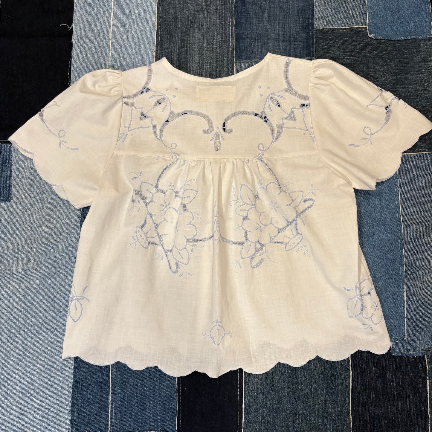 Embroidered Blue (S-M) Short Sleeve