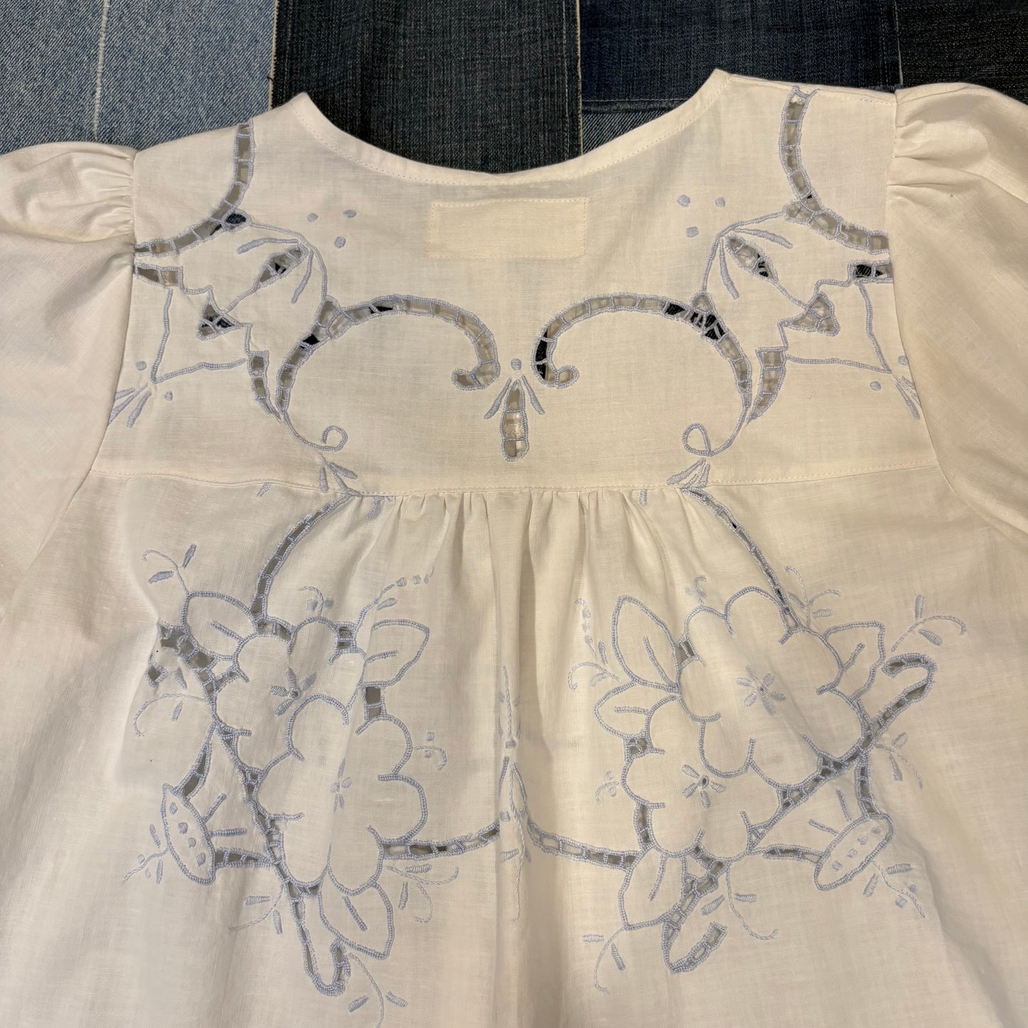 Embroidered Blue (S-M) Short Sleeve