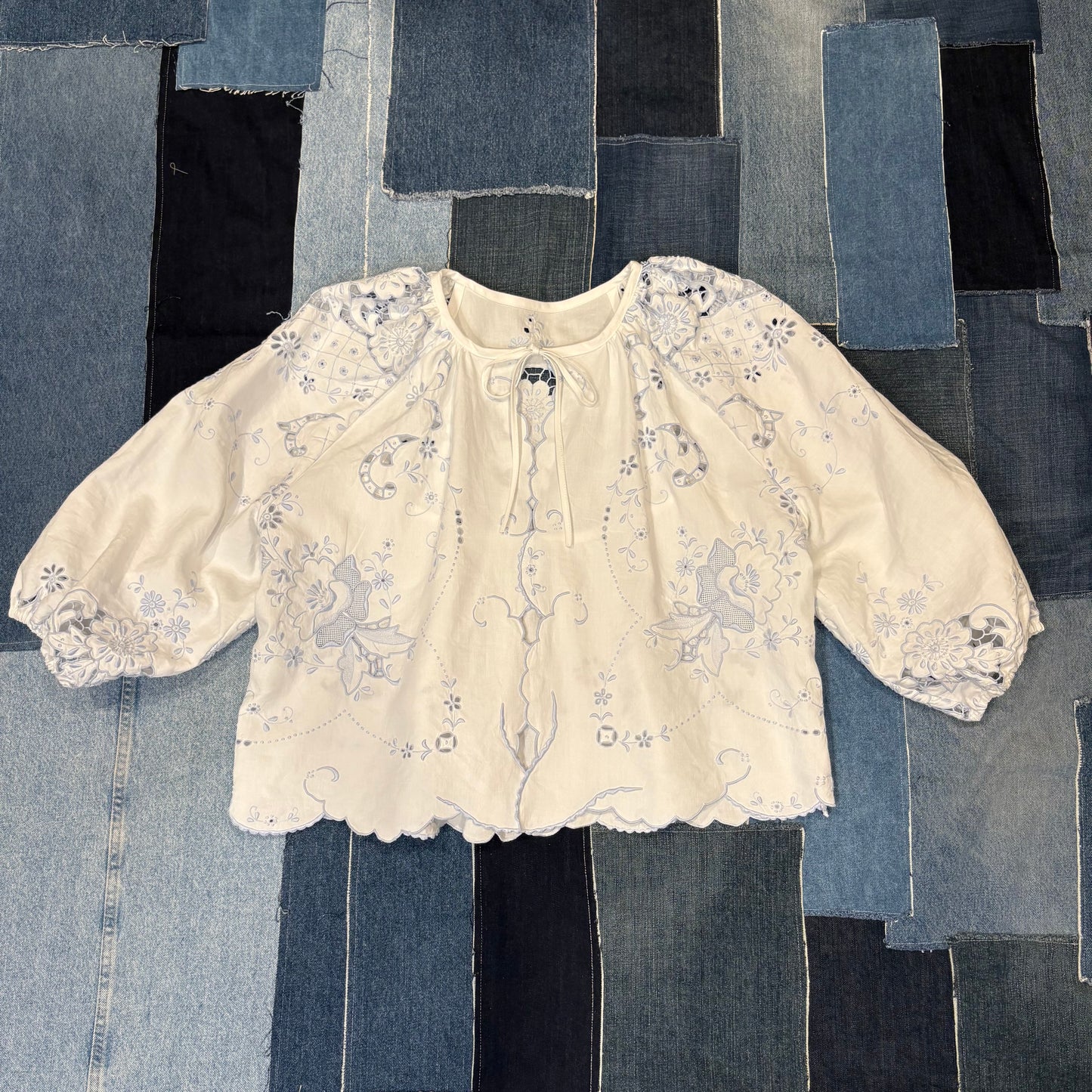 Embroidered Blue (M-XL) Long Sleeve
