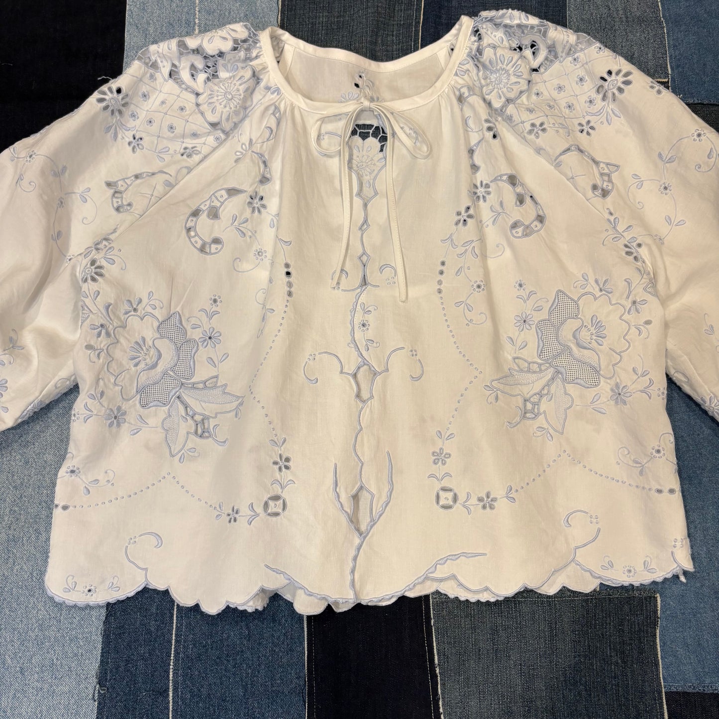 Embroidered Blue (M-XL) Long Sleeve