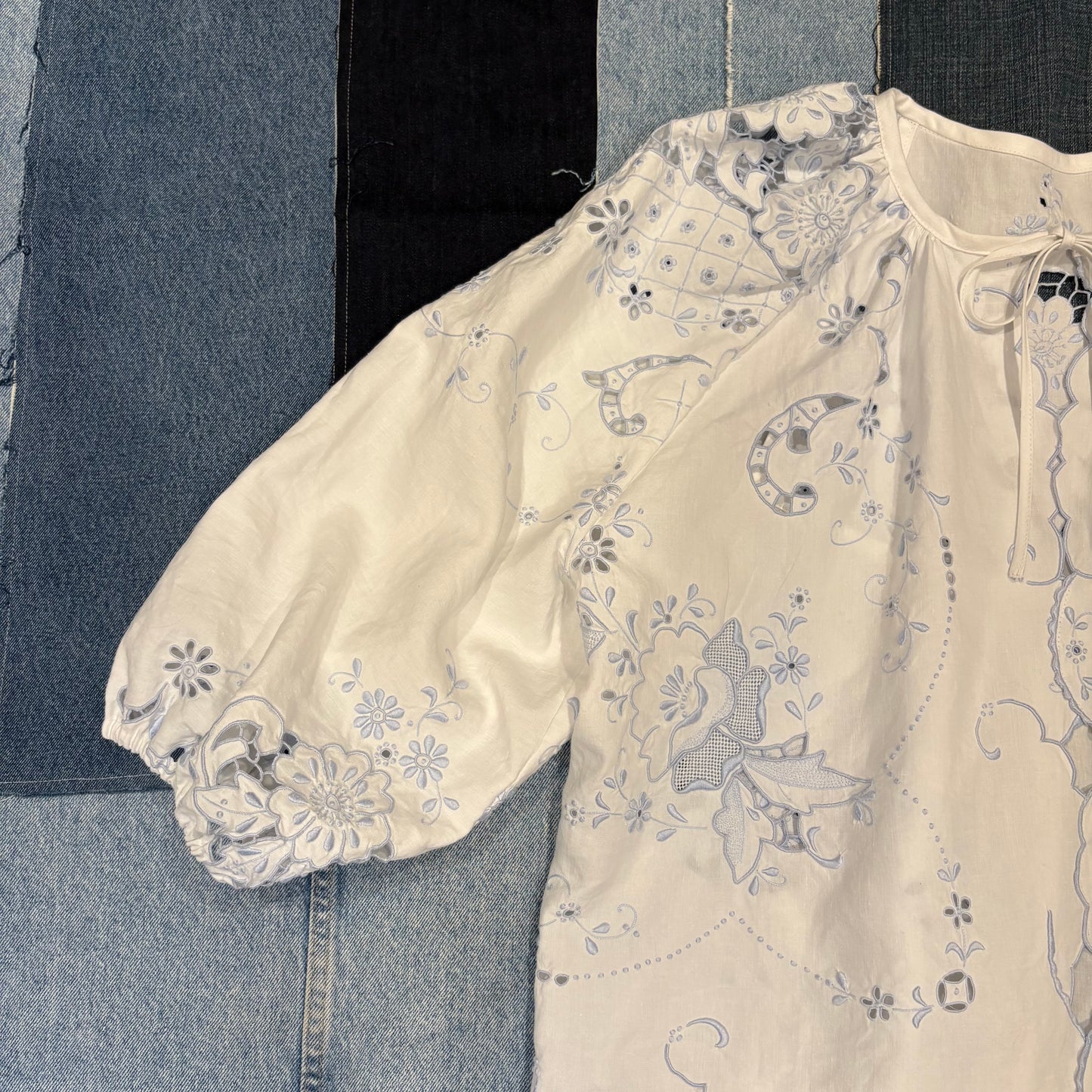 Embroidered Blue (M-XL) Long Sleeve