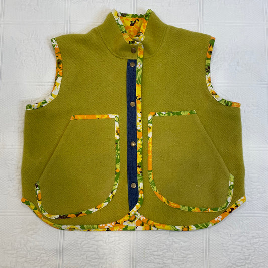 Lime Wool Vest S-M
