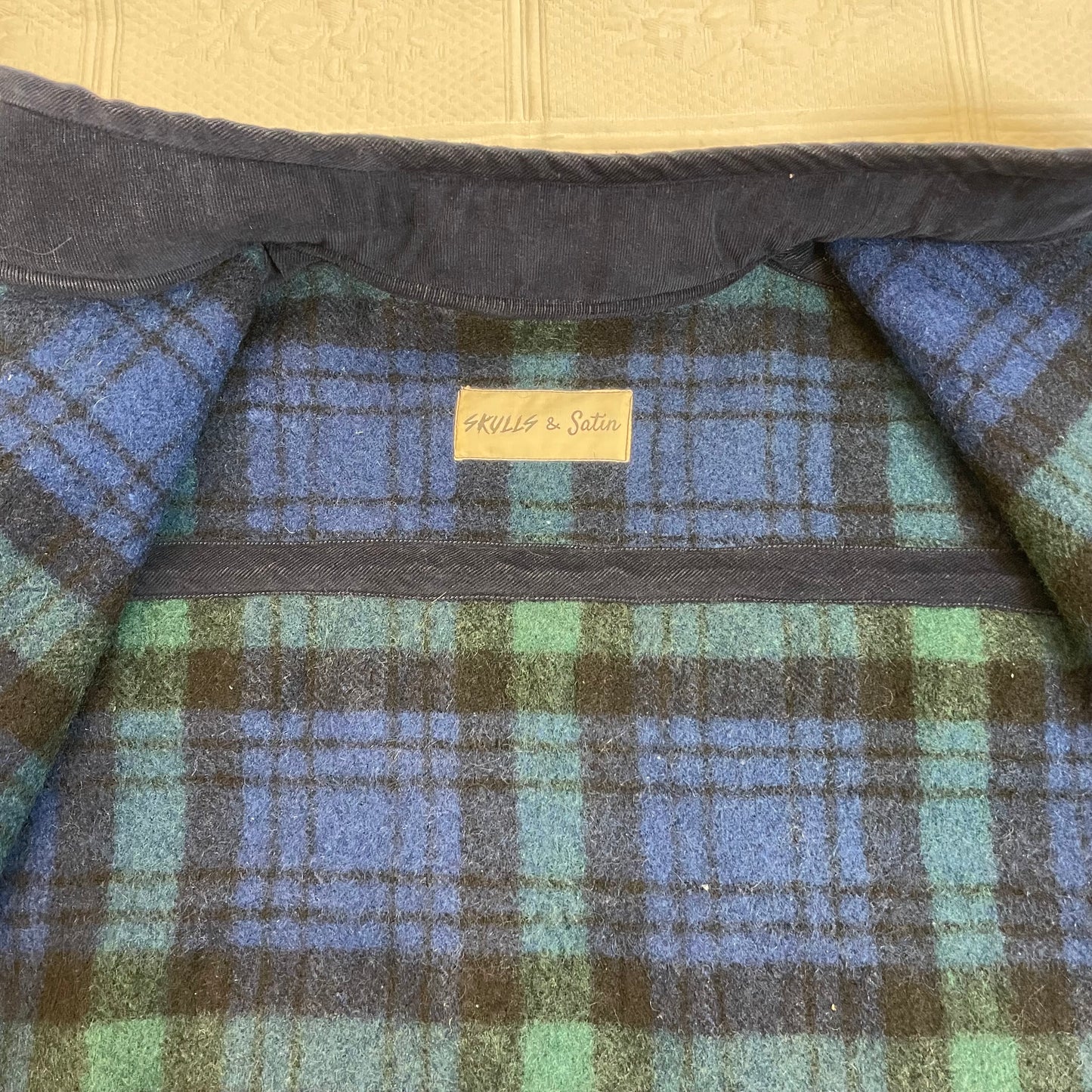 Black Watch Plaid Blanket Coat S-M