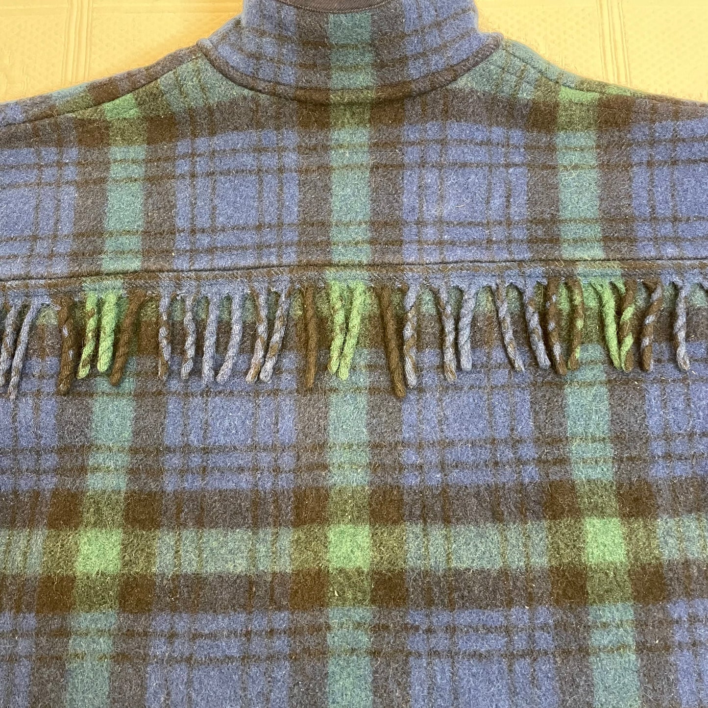 Black Watch Plaid Blanket Coat S-M