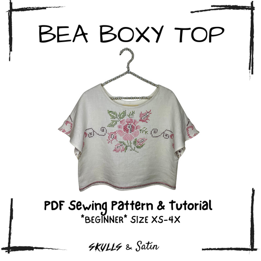 Bea Boxy Top PDF Sewing Pattern Sizes XS-4X